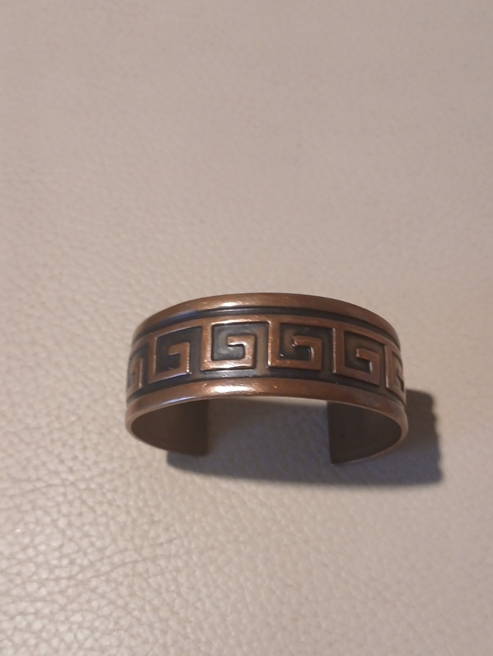 Solid Copper Greek Key Cuff Bracelet